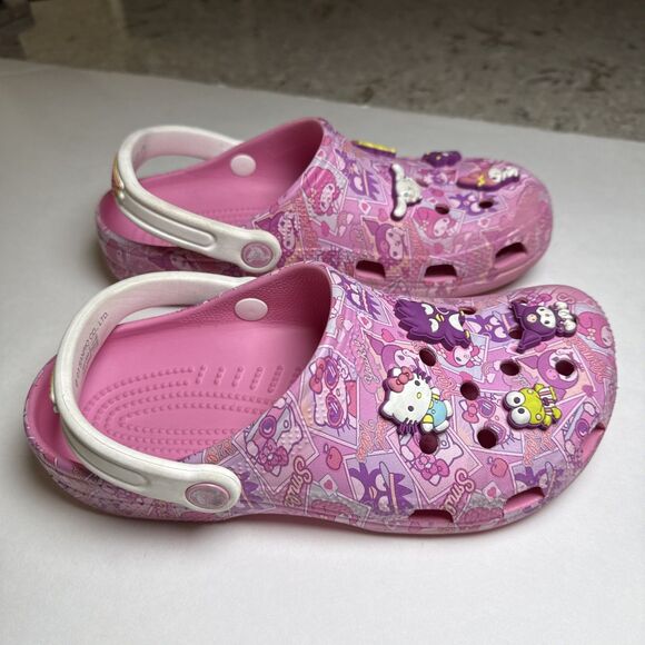 Crocs Limited Edition Hello Kitty And Friends Classic Clog Pink / White Size 6 - Picture 13 of 15